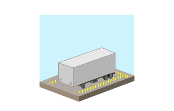 Outdoor trailer parking 10×25 illustration