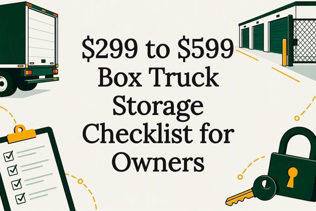 $299 to $599 Box Truck Storage Checklist for Owners