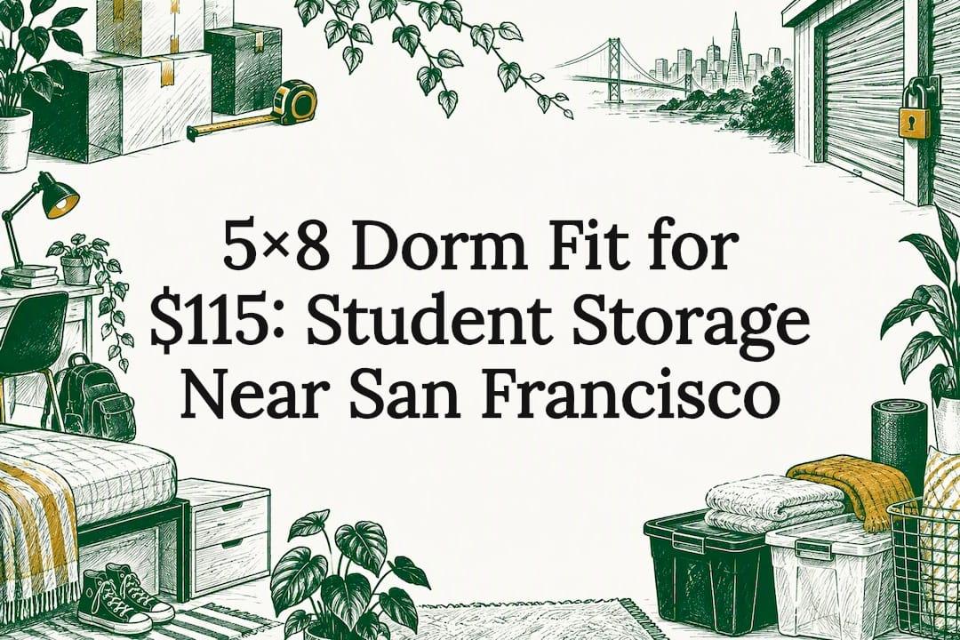 5×8 Dorm Fit for $115: Student Storage Near San Francisco